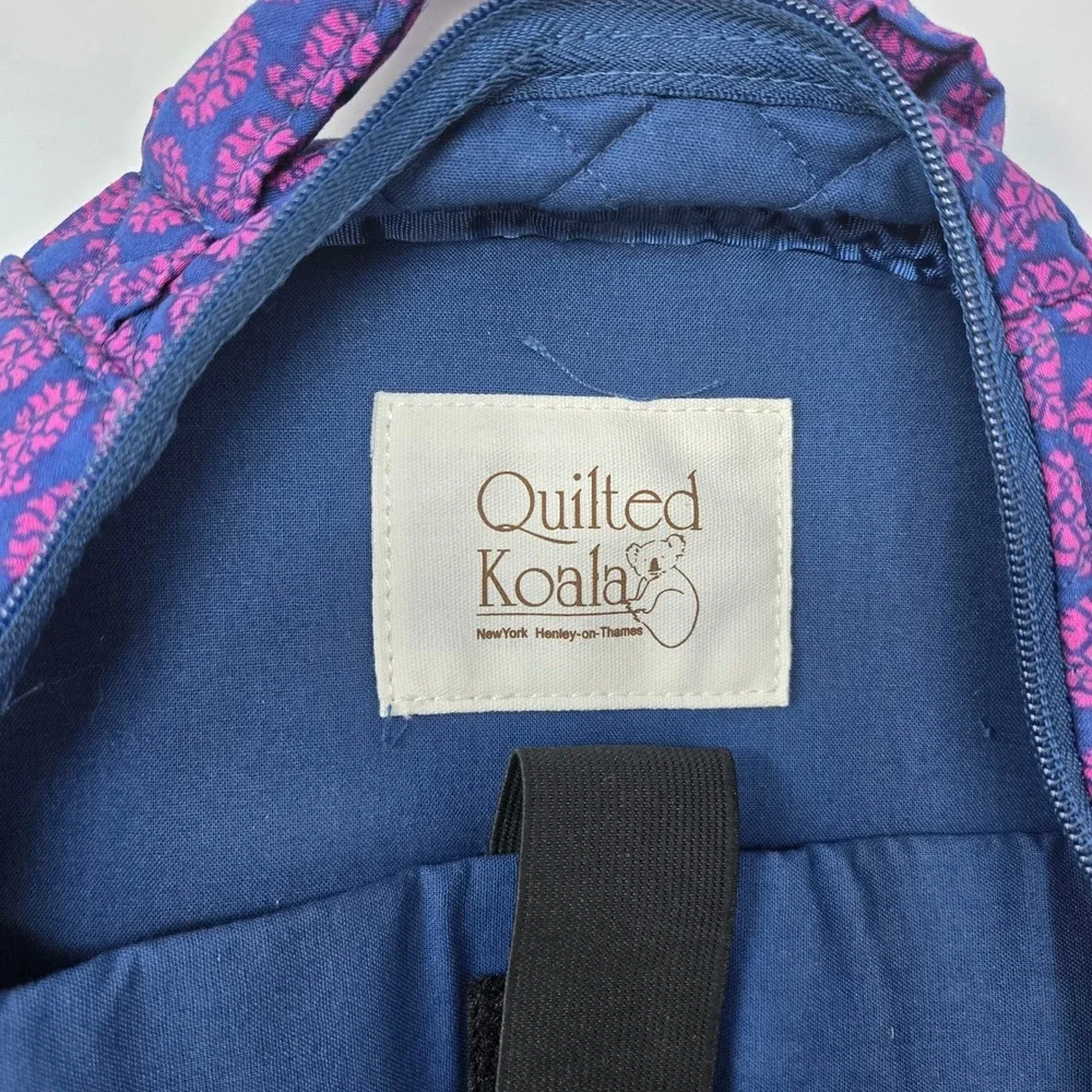 Quilted Koala Backpack Purple Pink Floral Print‎ Quilted Bag